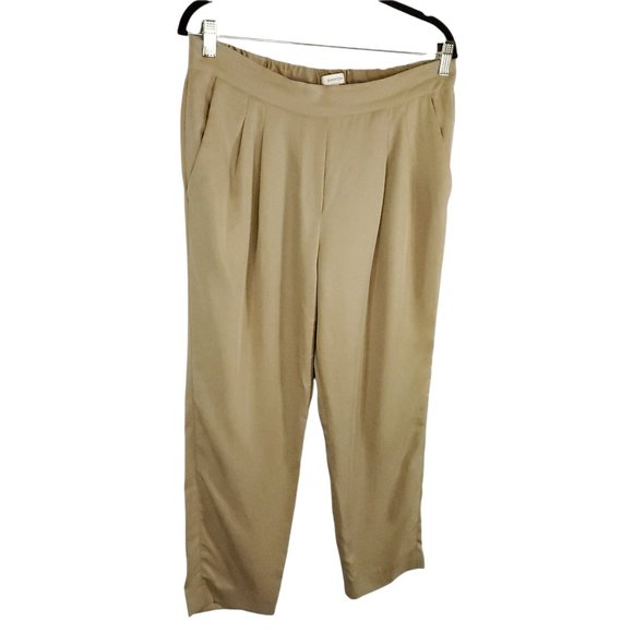 Aritzia Babaton Cohen Japanese Crepe Dress Pants Women's Size 10 Beige Khaki - Picture 11 of 14